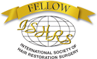 Logo for Fellow: Internation Society of Hair Restoration Surgery, which has featured Jeffrey Epstein, MD, FACS