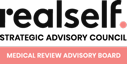 Logo for realself: strategic advisory counsel - medical review advisory board, which has featured Jeffrey Epstein, MD, FACS